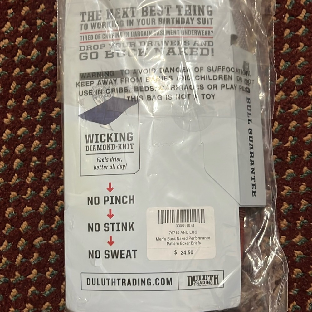 Large Duluth Buck Naked underwear